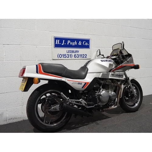990 - Suzuki XN85 Turbo motorcycle. 1985. 673cc. Running when stored but needs recommissioning. 
Out of a ... 