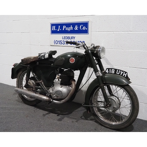994 - Francis Barnett Cruiser motorcycle. 1959. 250cc. Runs and rides.
Frame no. AC14017
Engine no. 25T801... 