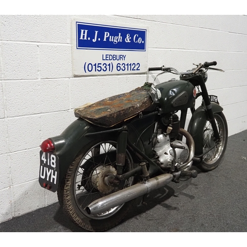 994 - Francis Barnett Cruiser motorcycle. 1959. 250cc. Runs and rides.
Frame no. AC14017
Engine no. 25T801... 