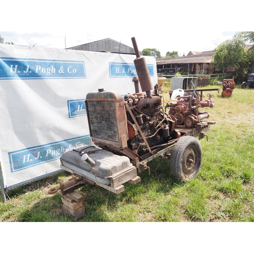 163 - Perkins 6 cylinder engine with water pump. Running when stored. Operators manual in office