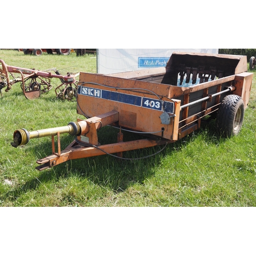 180 - SKH 403 rear discharge muck spreader. Parts catalogue in office