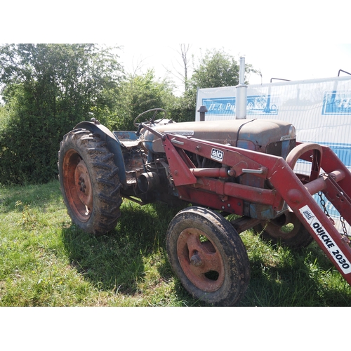 190 - Fordson Super Major tractor. 1963. Runs and drives. Good original tractor fitted with Quicke 2030 lo... 