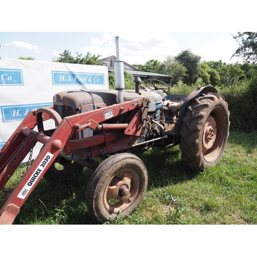 190 - Fordson Super Major tractor. 1963. Runs and drives. Good original tractor fitted with Quicke 2030 lo... 