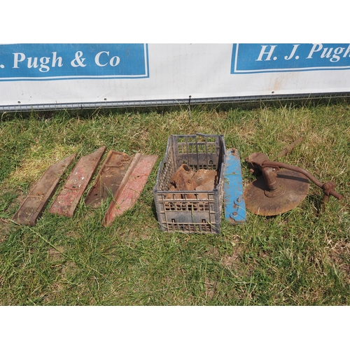 76 - Plough spares to include Massey Harris