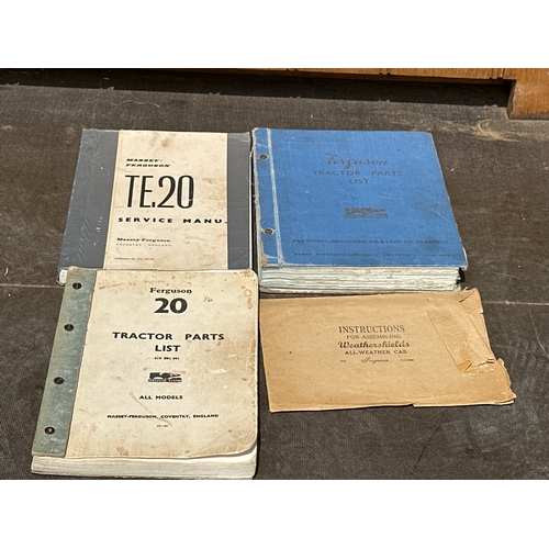 229 - Ferguson tractor parts lists, instructions and Massey Ferguson TE20 service manual
