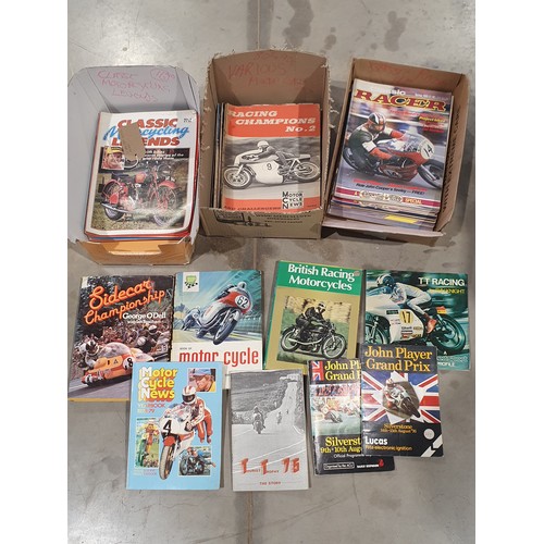 797A - Assorted motorcycle racing books and magazines to include Classic Racer and Racing Champions