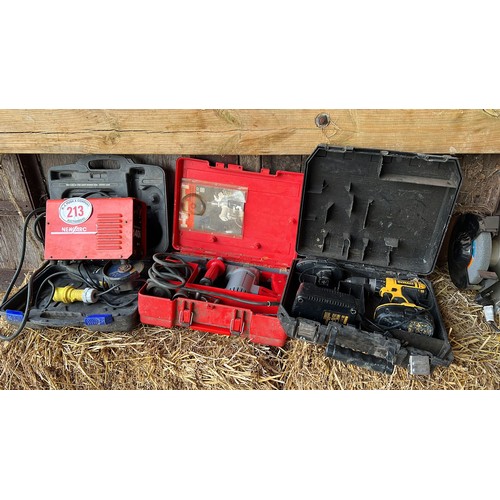 213 - Hilti drill, Arc welder and other power tools