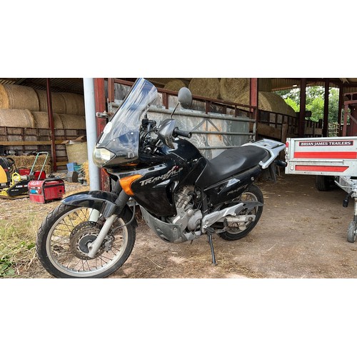 221C - Honda Transalp Motorcycle. 2002. 647cc
Not in runninig order but was running last year. 
Reg LL02 JY... 