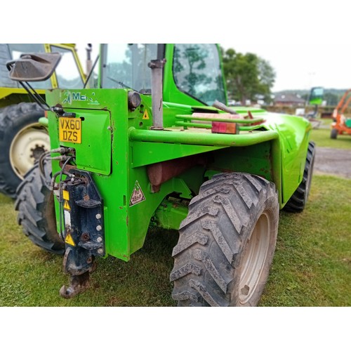 1600 - Merlo 40.7 Telehandler with pallet tines, 2010. Showing 7255 hours. 140HP, 40 KPH. Pick up hitch. Go... 