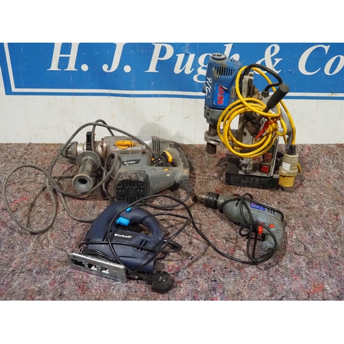 592 - Revo mag drill, rotary hammer drill and other power tools