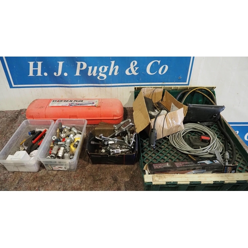 264 - Pullers, tile cutter, hydraulic hose parts etc.