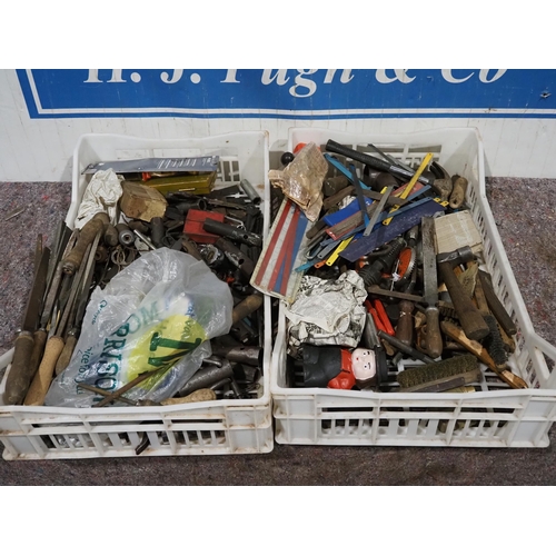 285 - Large quantity of hand tools to include files, spanners, hammers etc.