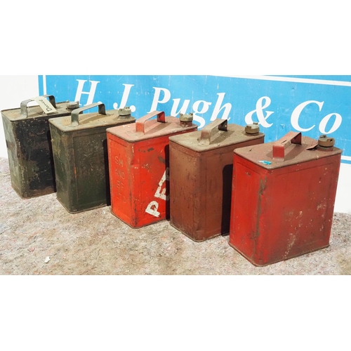 287 - 5 - 2 Gallon petrol cans to include SM and BP