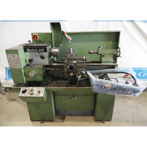 319 - Myford 280 engineers metal working lathe 3 phase