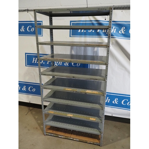 341 - Metal racking with 10 shelves 72