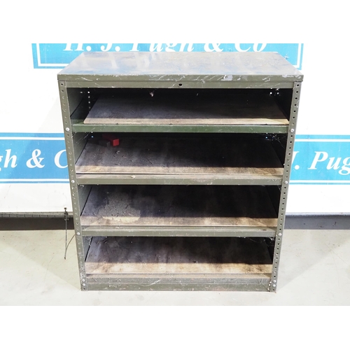 344 - Metal shelving unit with 4 shelves 40