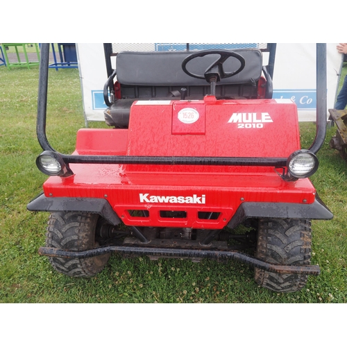 1526 - Kawasaki 4x4 mule. Runs. Key in office