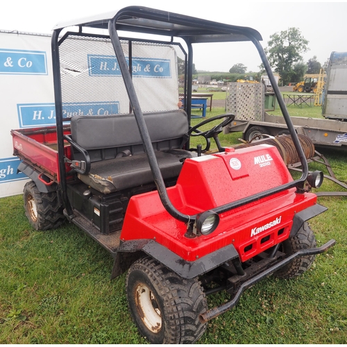 1526 - Kawasaki 4x4 mule. Runs. Key in office