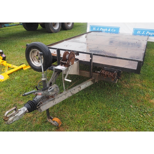 1561 - Beavertail plant trailer with hand winch 14x6ft