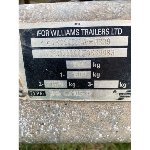 1597A - Ifor Williams GX106 plant trailer c/w ramp