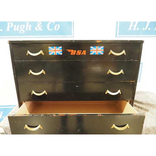 384 - Vintage steel lined tool chest with BSA badge