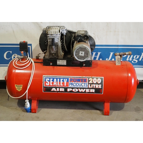 473 - Sealey 200L air compressor single phase. PAT tested on 01.07.23