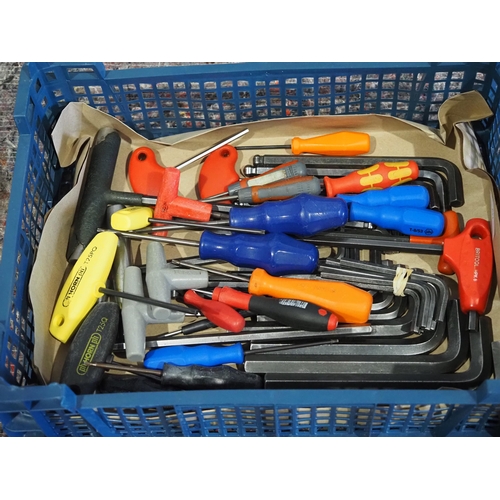 490 - Tray of hex, torq screwdrivers and wrenches