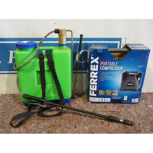 541 - Portable compressor and back pack sprayer