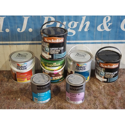 582 - Assorted varnishes and wood stains to include Sikkens