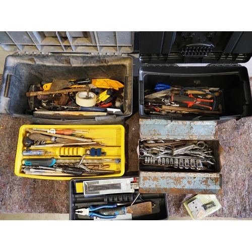 587 - 3 Toolboxes and contents to include spanners, sockets and other hand tools