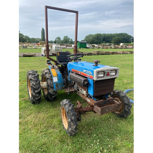 1927 - Mitsubishi MT372d compact tractor. Runs and drives. Fitted with dual wheels and roll frame.