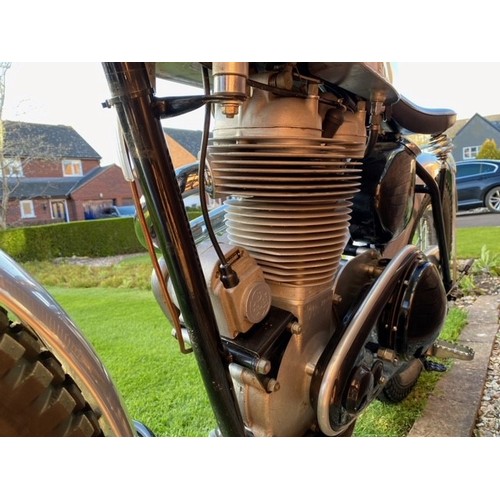830 - AJS Tele Rigid trials motorcycle, 1952, 500cc.
Runs and rides. This is an AJS 500cc Model 18 built i... 