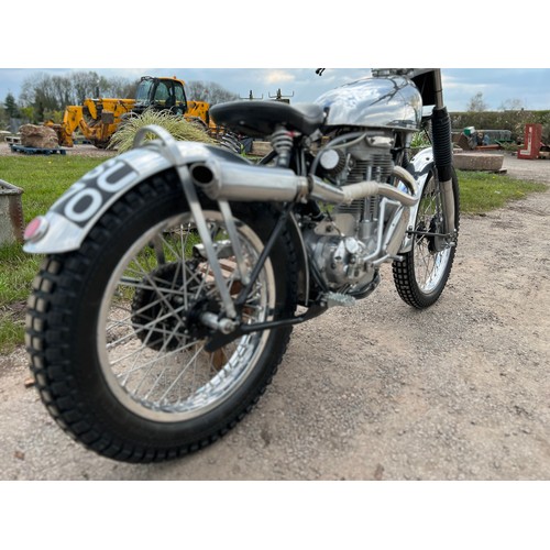 830 - AJS Tele Rigid trials motorcycle, 1952, 500cc.
Runs and rides. This is an AJS 500cc Model 18 built i... 