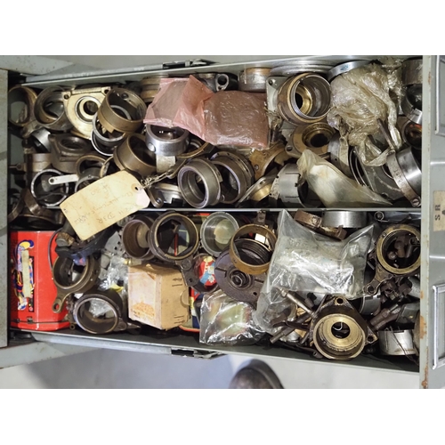 42 - 9 Drawer steel cabinet and contents of magneto spares