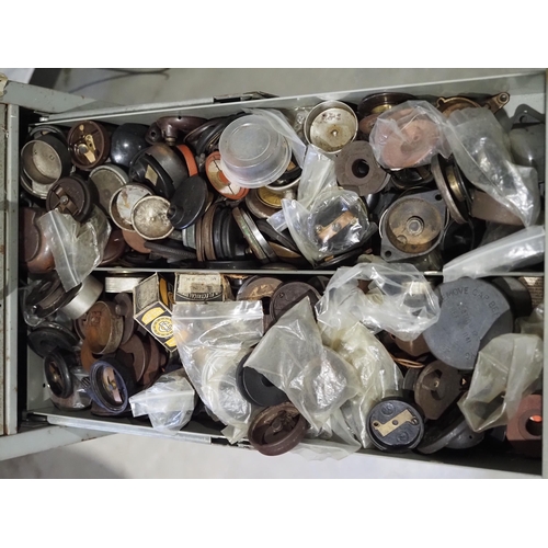 42 - 9 Drawer steel cabinet and contents of magneto spares
