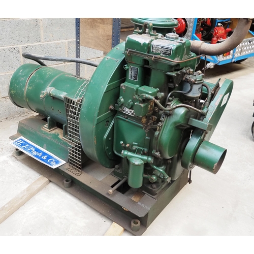 196 - Lister Diesel 21.5HP generating set S/No.2273HR2A21, comes with brush alternator 15kva