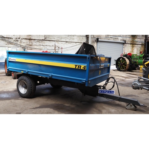 257 - Fleming TR4 tipping trailer, 2019, S/No.146197, 4.3m x 1.97m