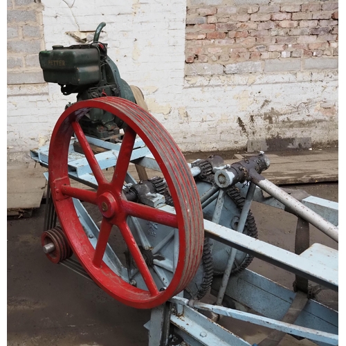 172 - Nicholson Newark baling press, in working order with Petter engine fitted on rubber wheels