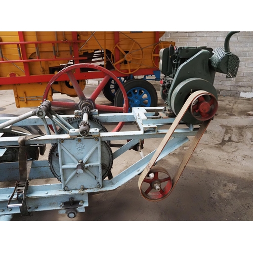 172 - Nicholson Newark baling press, in working order with Petter engine fitted on rubber wheels