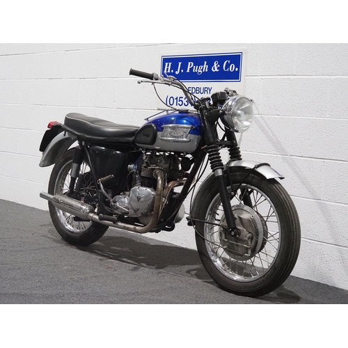 868 - Triumph Tiger 100SS motorcycle, 1962, 500cc
Frame no. 30080
Engine no. H700121
Runs and rides, had a... 
