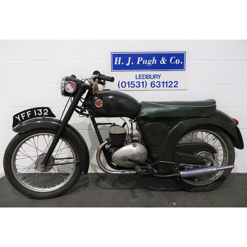 881 - Francis Barnett Plover motorcycle. 1957. 150cc.
Frame no. Y5230
Engine no. 295B21515
Runs and rides.... 