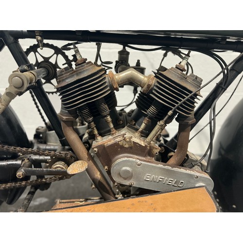 834 - Royal Enfield V Twin motorcycle. 1925. 680cc
Frame no. 13339
Engine no. M61311
Been in the same owne... 