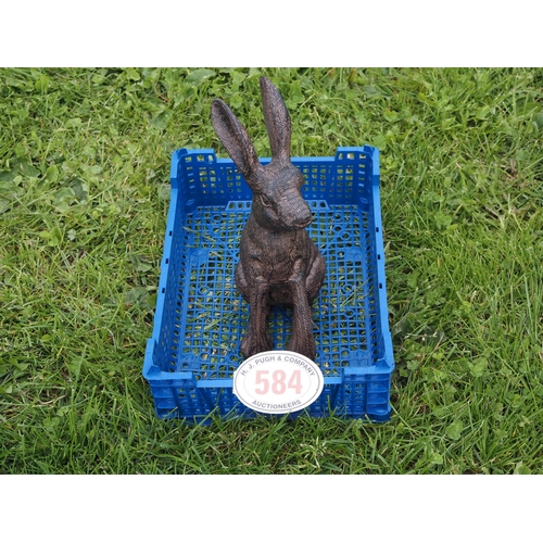 584 - Cast iron hare 15