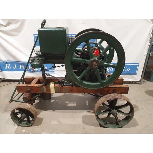 555 - Fairbanks Morse type H 4hp L.T magneto stationary engine on trolley. Circa 1914