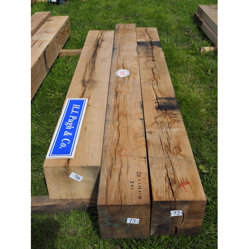 1019 - Oak beams 2.0m x175x175 - 2 + 1 other