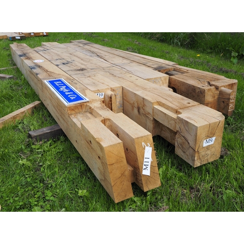 1025 - Machined oak beams, average 2.7m - 5