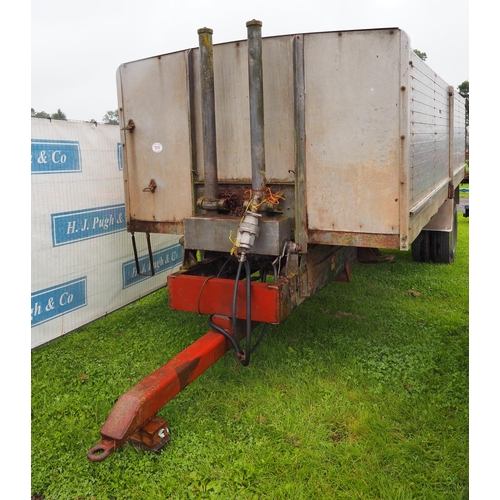 1514 - Tipping trailer with aluminium body. 18ft. Double drop sides to make flat bed