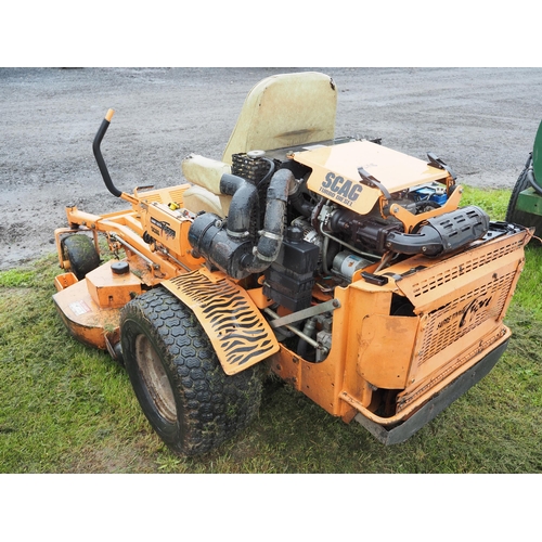 1543 - Scag Turbo diesel Sabre Tooth Tiger mower. In regular use. Runs, drives and cuts well. Wire loom iss... 