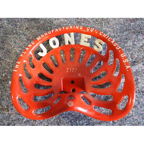 141 - Cast iron seat - Jones J127, The Plano Manufacturing Co