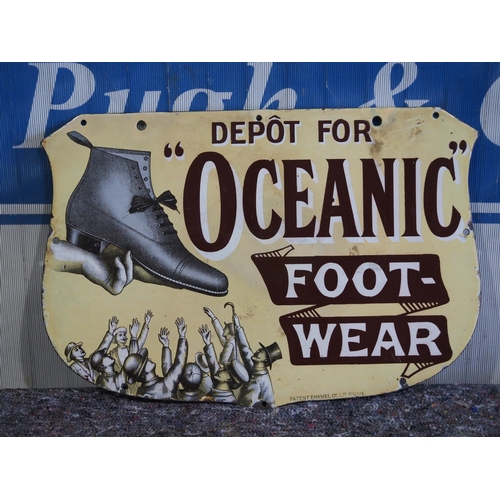 256 - Enamel sign - Oceanic Footwear 13 x 19